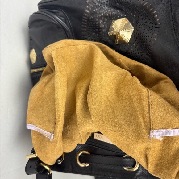 Jimmy Choo Ramona black soft leather leather metal logo embellished satchel bag! - Picture 11 of 16